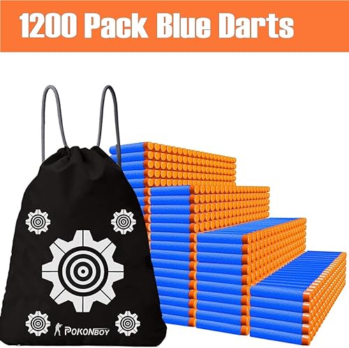 Vista 2 de POKONBOY 1200 Pack Refill Darts Compatible with Nerf Guns, Refill Bullet Darts Foam Darts Compatible with Nerf Guns N-Strike Elite Series Blaster