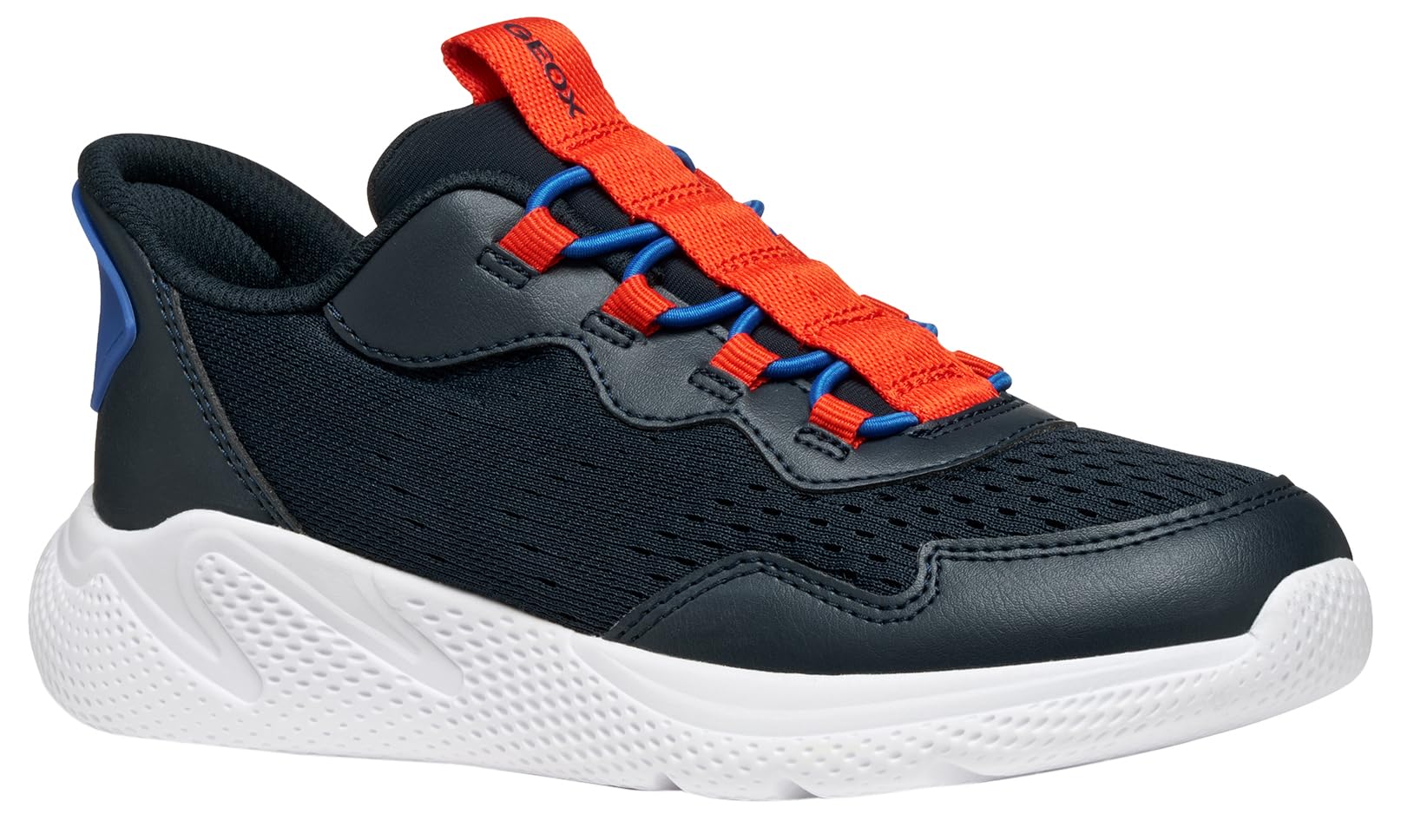 Geox J SPRINTYE Fast in B Sneaker, Navy/RED, 12.5 UK