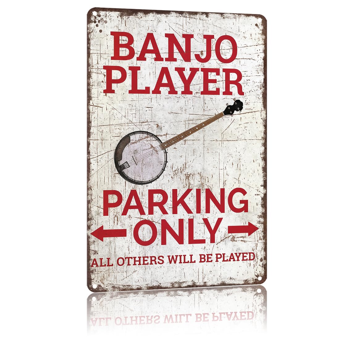 KWQDOZF Funny 8x12inch Banjo Player Parking Aluminum Sign Wall Art