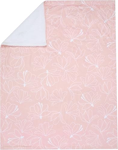 Vista 69 de Lambs & Ivy Manta de bebé botánica acuarela floral rosa polar bebé Botánico