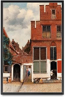 Canvas Wall Picture Prints Johannes Vermeer The Little Street Vermeer Print Vermeer Poster Classic Paintings Museum Quality Print Suitable for Living Room Bedroom Office Decoration 16x24inch Metal Frame