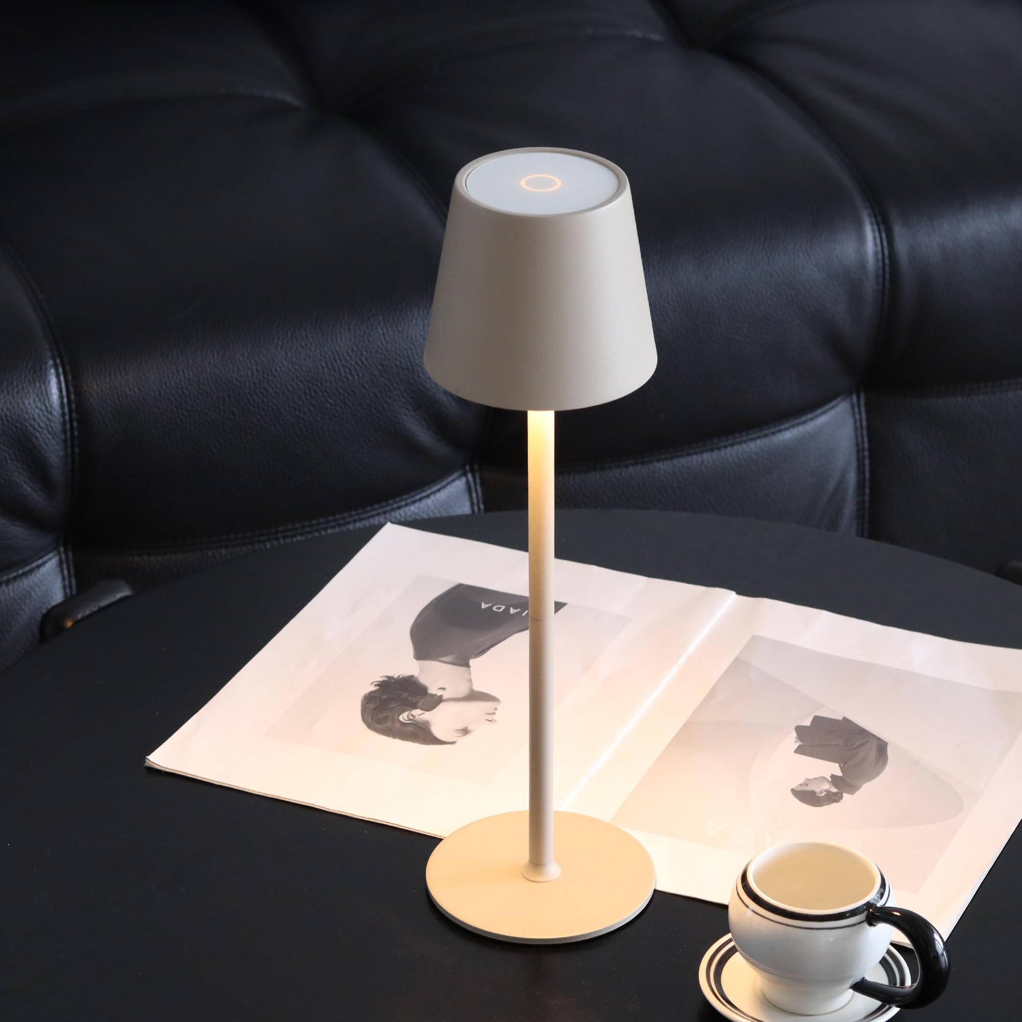 2 Stück Tischlamp Dimmbare Touch Kabellose,Led Tischlampe Akku Usb Aufladbar,Drei Farbtemperaturen Metall LED Wiederaufladbar Tischlampe für Outdoor und Indoor,IP54 Wasserdicht,5200mAh,Beige