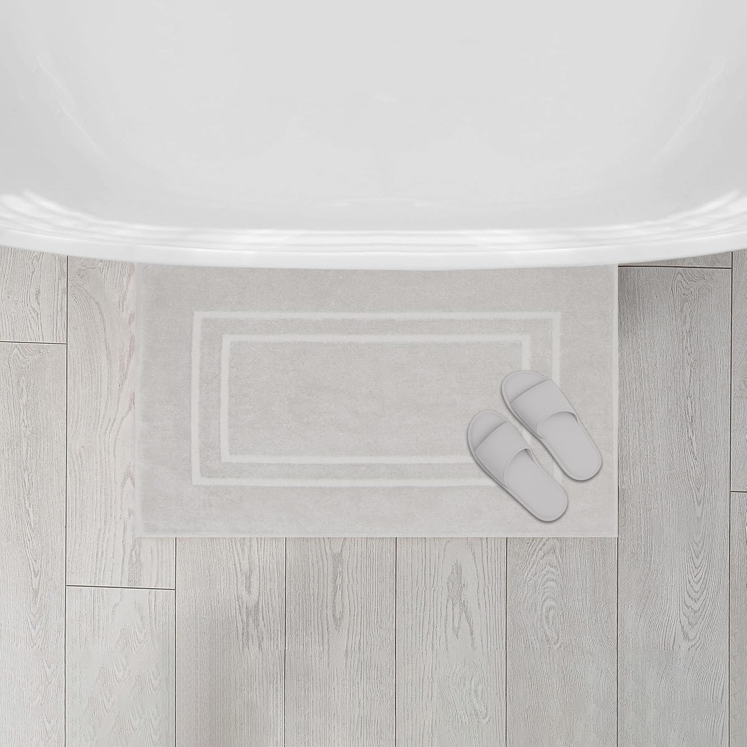 Pióro i ścieg, 100% bawełna, frotte, maty łazienkowe, 2 sztuki, takie jak maty łazienkowe (76 x 50 cm) hotel spa łazienka prysznic wanna maty podłogowe [nie dywanik łazienkowy] miękkie chłonne maty