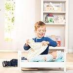 Melissa & Doug Mine to Love Lit de jeu en bois pour les poupées, animaux farcis - Blanc (22 cm H x 23 cm L x 53 cm L assemblé)