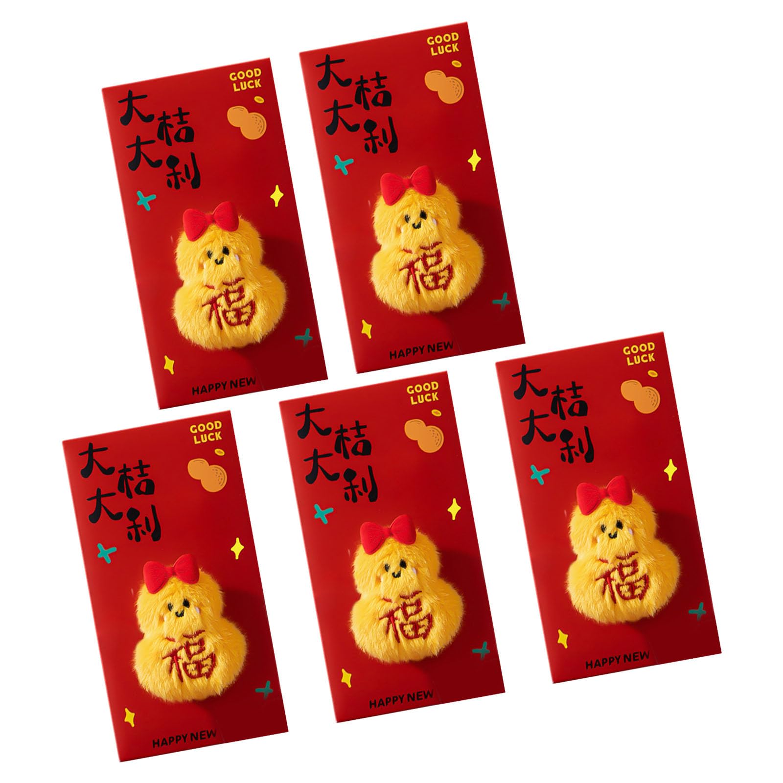 Piceioep Creative Cartoon Money Holder Plush Red Packet for Spring Festival Family Presents Festive Money Holders