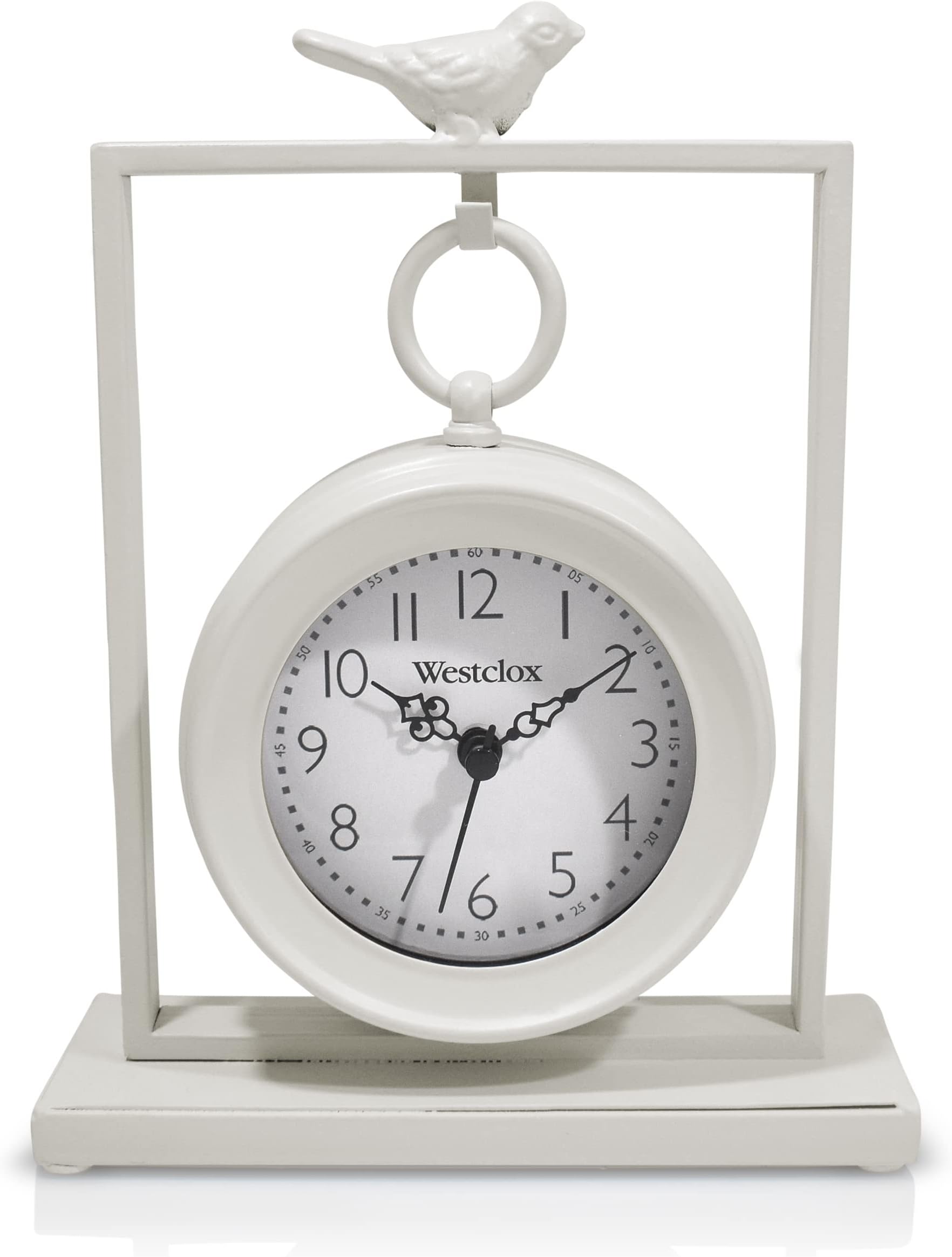 Westclox 8 in. Black Pocket Watch Table Clock Model (White)