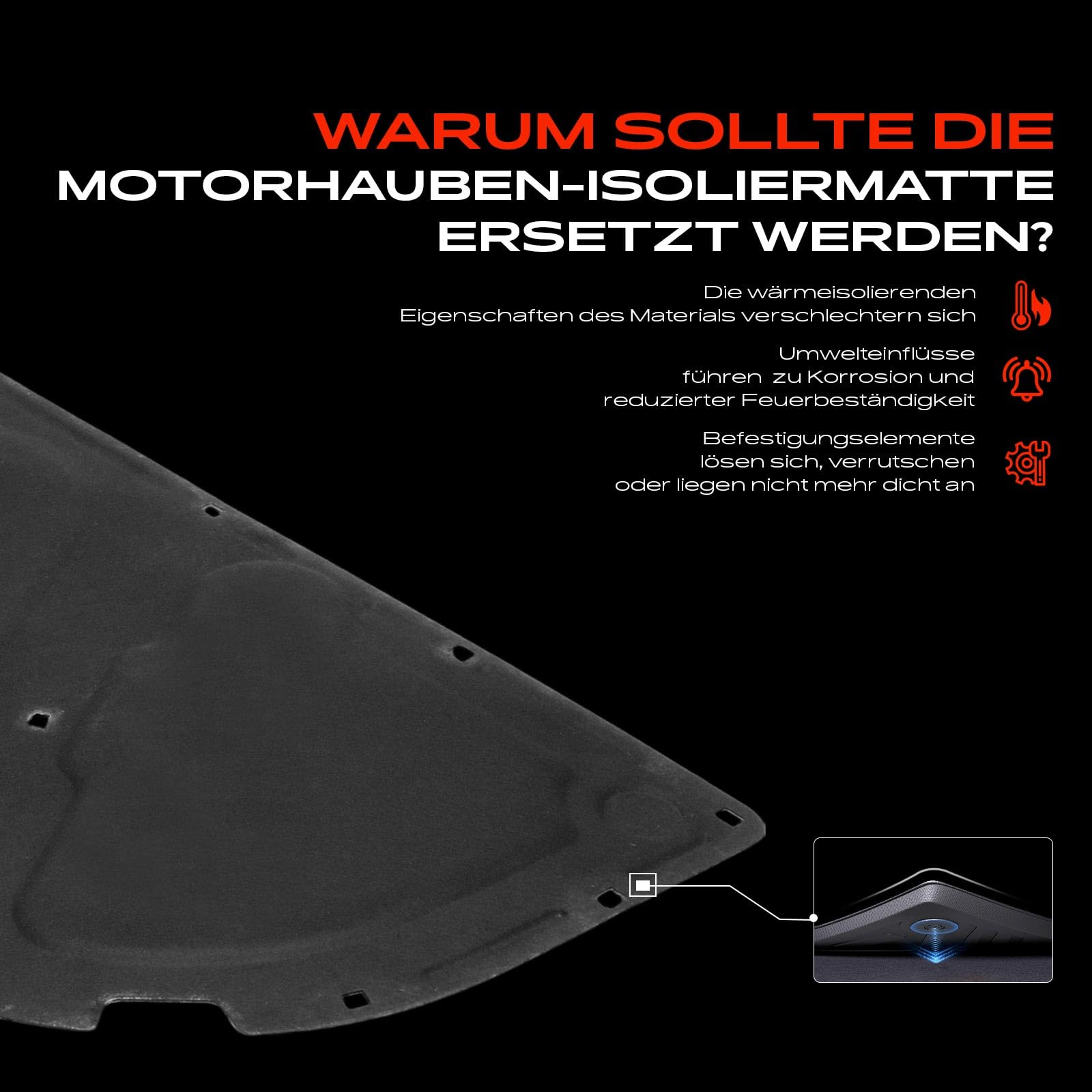 Frankberg Isolamento acustico del vano motore 8E0863825AJ 8E0863825AC | Compatibile con: A4 8EC, A4 Cabriolet 8HE, A4 Avant 8ED