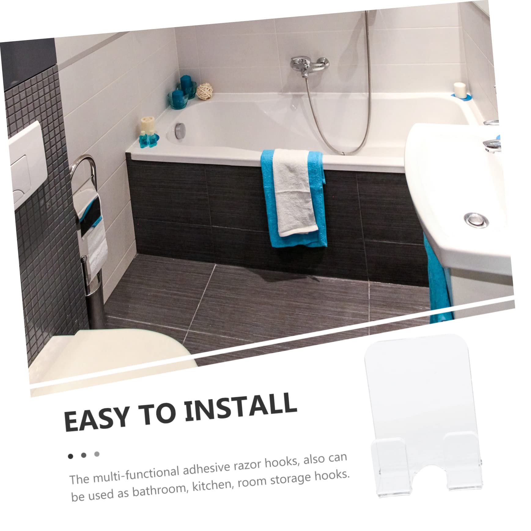Housoutil 16pezzi Gancio Adesivo Multifunzionale Per Bagno e Cucina Da Ottimizza Lo Spazio Verticale Per Asciugamani e Accessori Design Elegante e Resistente