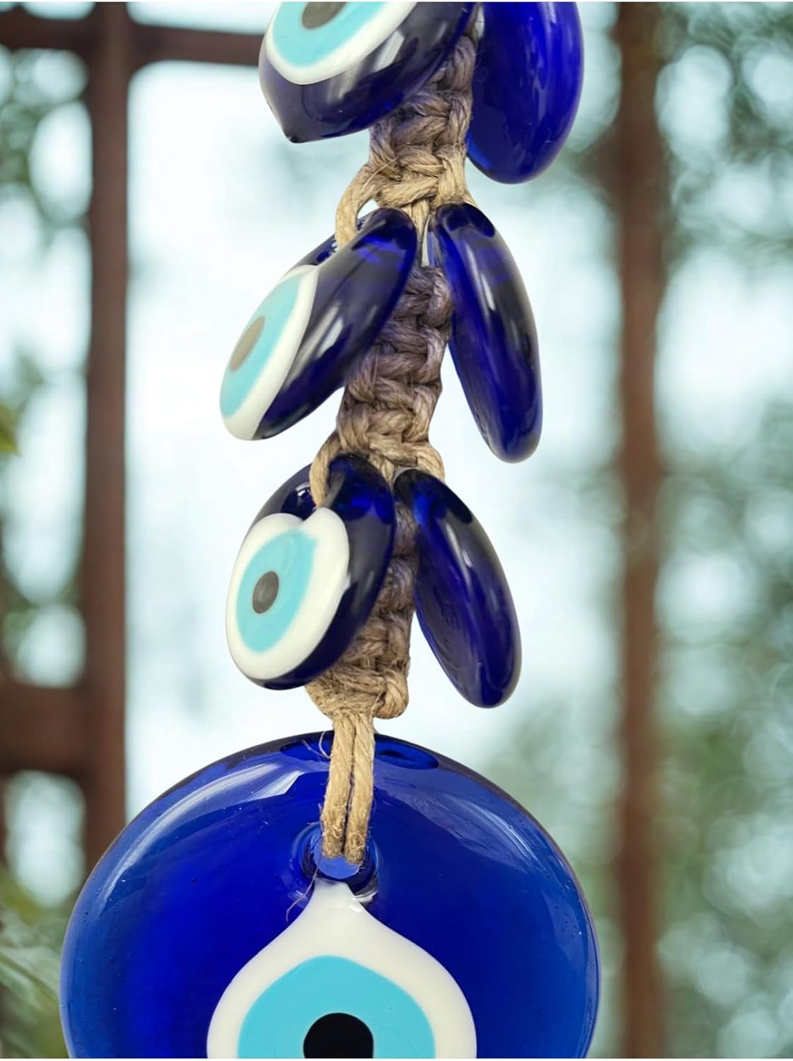 Large Decorative Evil Eye Wall Protection - Traditional Turkish Nazar Boncugu - Handcrafted Glass Wall Hanging for Home and Office