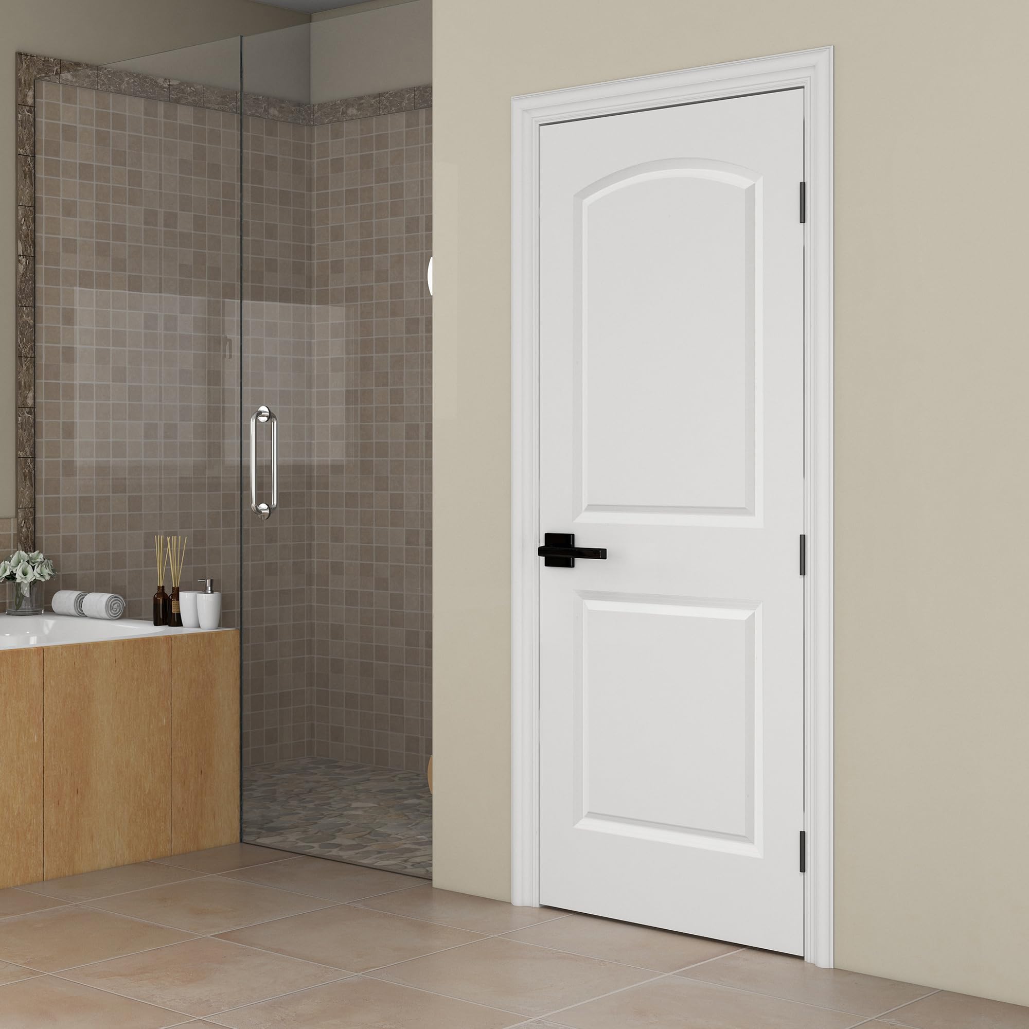 Photo 1 of ***PHOTO AND DESCRIPCION ONLY FOR REFERENCE***
 Arch Top Smooth White Primed Molded Door Slab, Classic Paintable Hollow Core Interior Door Panel, for Swing, Pocket, Sliding Door, Durable and Lightweight