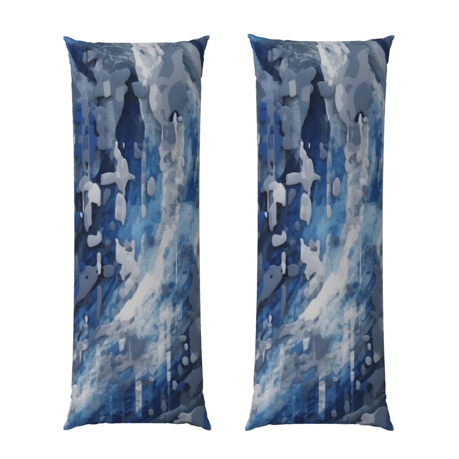 Body Pillow Cover 20x54 Inch, Abstract Blue Print Long Lumbar Pillow Case with Zipper Long Body Pillowcase Decorative for Bed Sofa Bedroom