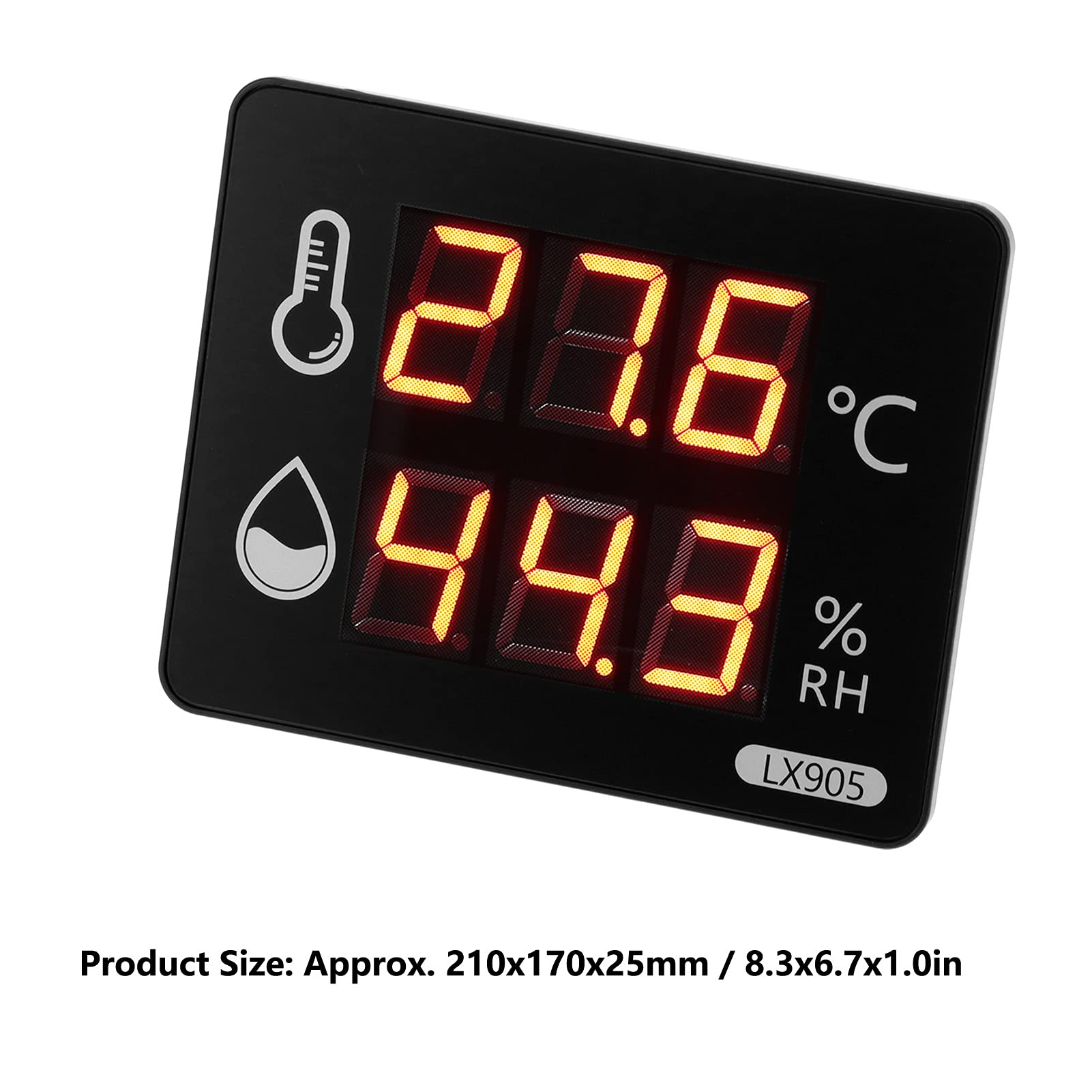 Tefola Medidor de Temperatura Y Humedad con Pantalla Grande, Transmisor de Sensor de Pantalla de Indicador de Temperatura de Humedad Lx905 para Uso Industrial