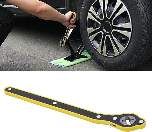 Llave de trinquete para ahorro de mano de obra, ABS antideslizante de mango largo, llave de trinquete ajustable para reparación de neumáticos de