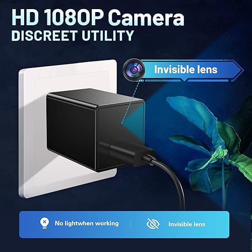Miniatura 2 de Cámara espía oculta para uso doméstico, mini cámara inalámbrica WiFi de seguridad, cargador USB, cámara de niñera HD, cámara de niñera de visión