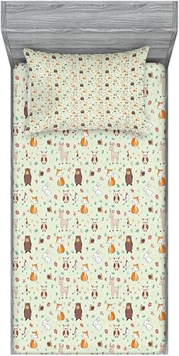 Miniatura 217 de Ambesonne Juego de sábanas bajeras y fundas de almohada, diseño retro de los videojuegos con botones de joystick vintage de los años 80 y 90, diseño