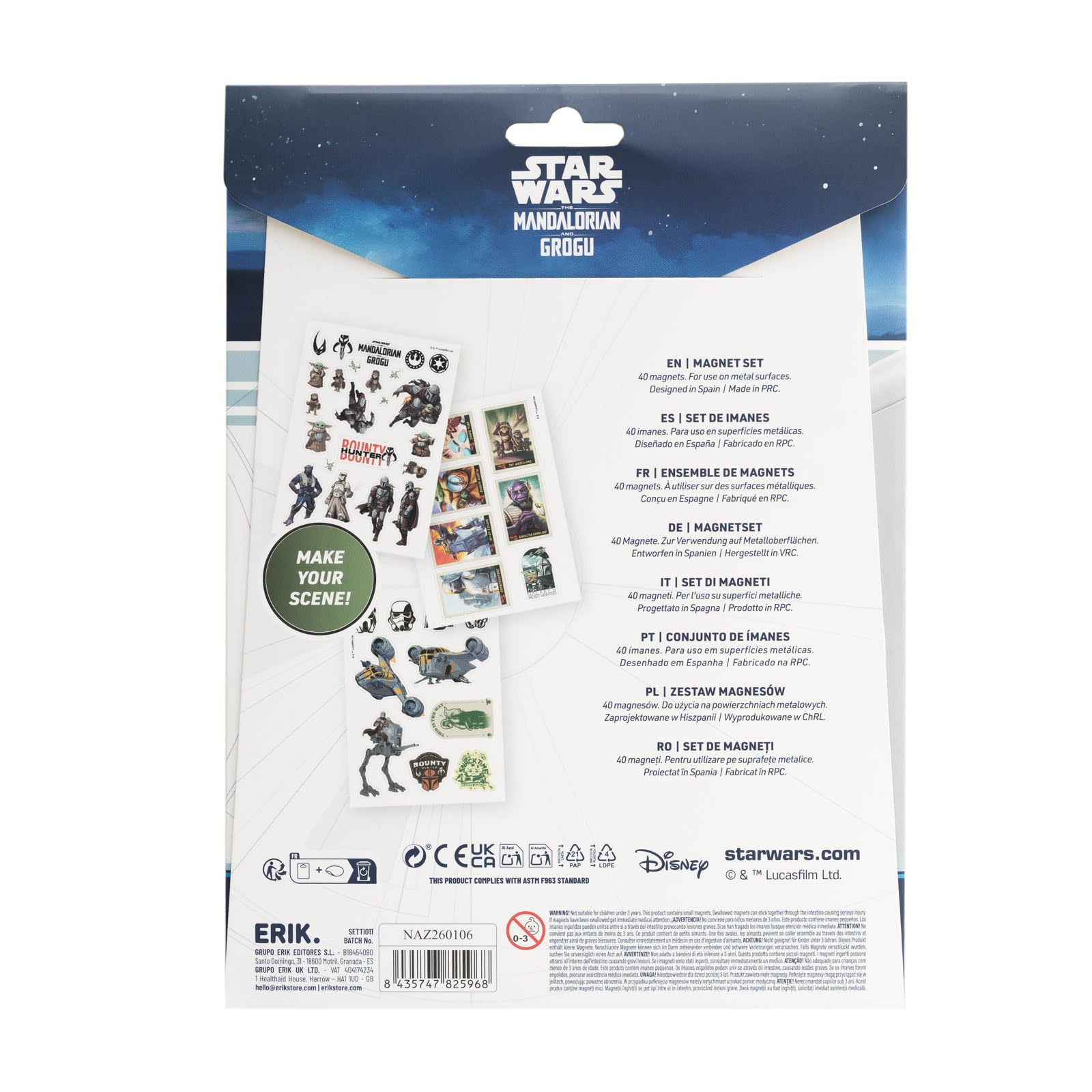 Grupo Erik Set of Fridge Magnets - The Mandalorian and Grogu Star Wars Gifts under 10 Pounds, Star Wars Merchandise | Kitchen Decor Accessories, Funny Gifts for Friends, Baby Yoda