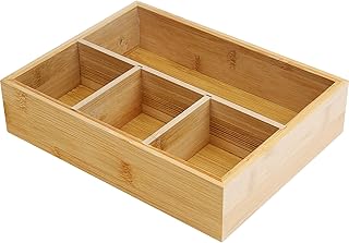 Tea Bag Holder,Tea Bag Storage Organizer,Tea Candy Basket,Sugar Packet Organizer,Coffee Station Condiment Organizer,Bamboo Tea Organizer for Drawer/Shelf/Countertop（10.2 x 7.9 x 2.4 inch）