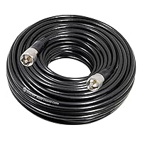 Vista 8 de STEREN RG8X - Cable coaxial de 50 pies, paquete de 2 unidades, cable coaxial CB con conectores UHF PL259, macho a macho de baja pérdida de 50 ohmios