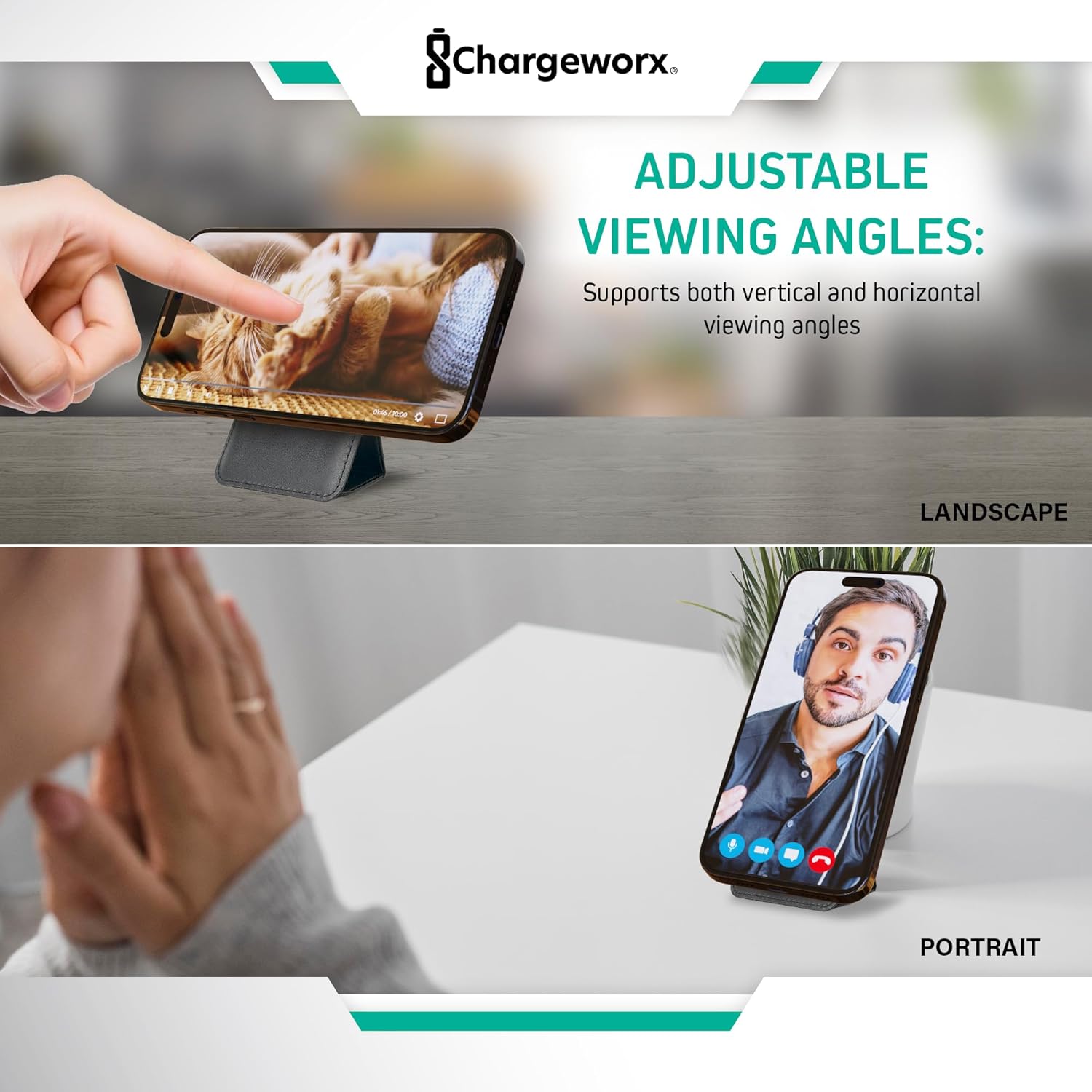 CHARGEWORX Magnetic Wallet for iPhone MagSafe, Slim Card Holder Phone Stand with Strong Magnet Grip, Vegan Leather Minimalist Wallet Case for iPhone 17 16 15 14 13 12 Pro Max Mini – Black - Image 5