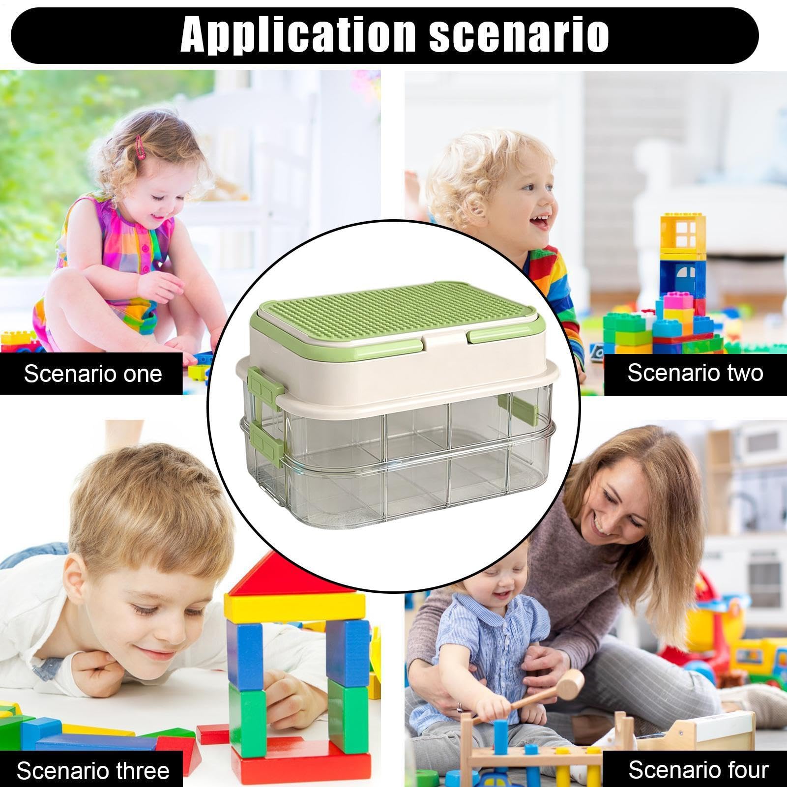 Scatola Porta Contenitore Giocattoli A 3 | Porta Giochi Da Costruzione Per Mamme, Proprietari Di Casa, Sala Giochi, Asilo , Scuola Materna, Appartamento, Soggiorno