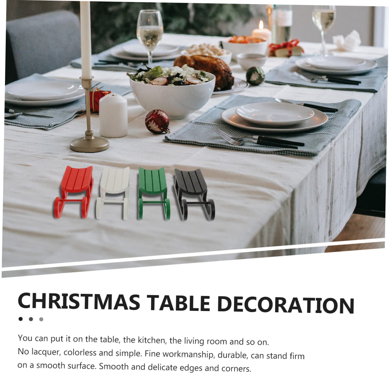 Cabilock 5 Juegos Colgante De Trineo De Madera Decoração Christmas Decor De Nieve Adorno De Mesa De Navidad Mini Trineo Adorno De Trineo De Madera Trineo De Escritorio 4 Uds * 5