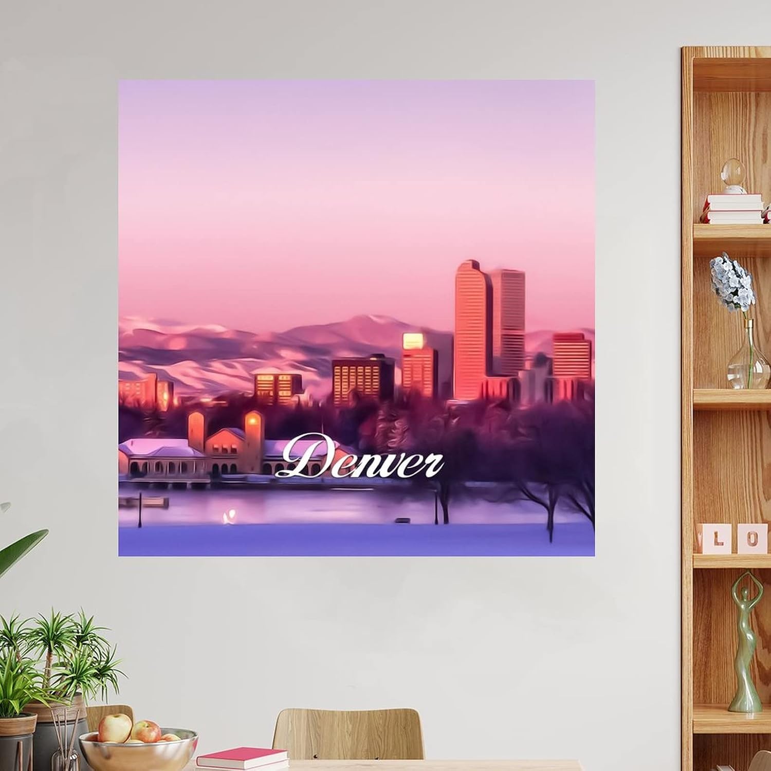 Denver Downtown Cityscape Wall Decals Colorado USA Wall Stickers Popular Country City Souvenir Travel Wall Art Removable Poster Vinyl Wall Decal for Girl Boy Bedroom Living Room Office 16 inch image 5