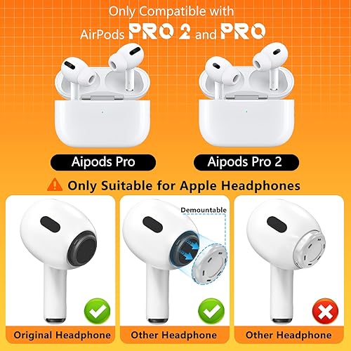 Miniatura 3 de 4 pares de almohadillas de repuesto para AirPods Pro de 21 generación con caja de almacenamiento portátil y bolígrafo limpiador, orificio de