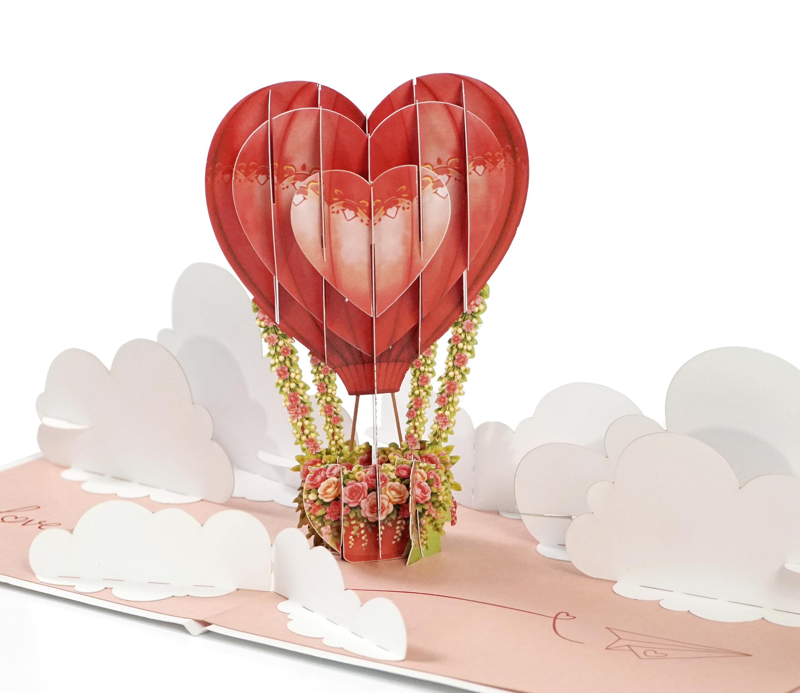 CUTPOPUP Love is in the Air Pop Up Anniversary Cards, 3D Wedding Anniversary Cards for Him Her Wife Husband Mum Grandma, Birthday Card, Mothers Day, Valentines Day Card (Balloon Flowers) US8-OC232UK