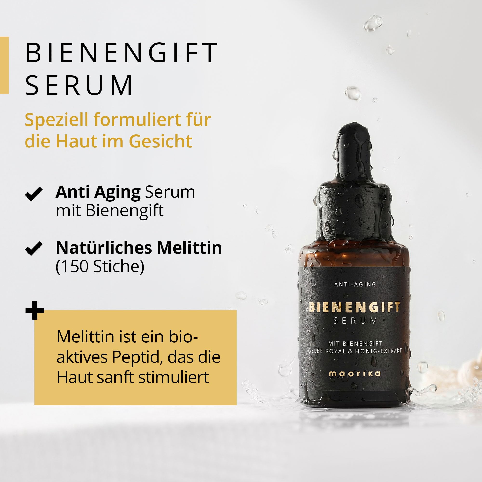 maorika – Sérum antiarrugas con veneno de abeja – Cuidado facial antiedad con jalea real y extracto de miel – para una piel firme y suave – 30 ml