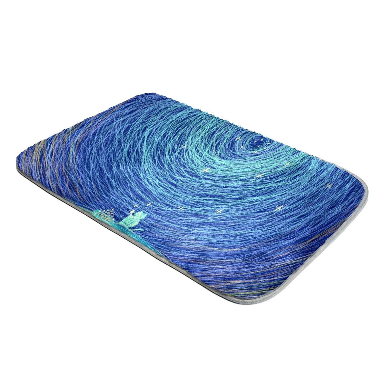Tapis à poils longs bleu en fausse fourrure pour chambre d'enfant