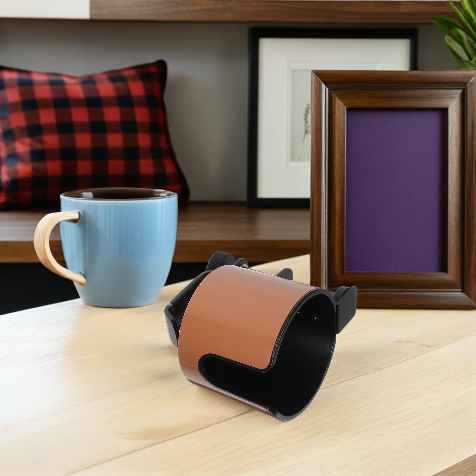 Verstellbarer Becherhalter für Tisch mit Sicherer Schreibtischklemme aus Aluminiumlegierung und Abs 2 in 1 Design für Büro und Arbeitszimmer Platzsparend