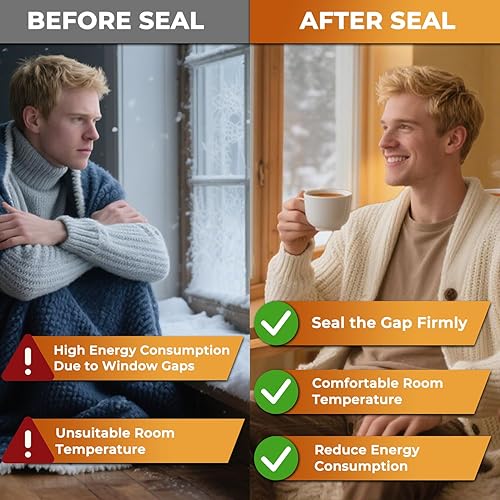 Miniatura 4 de SWRT 2 pulgadas x 27 metros 8 mil Cinta transparente resistente para sellado de ventanas, sin residuos, aislamiento de ventana para invierno,