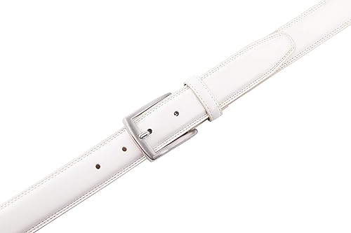 Miniatura 3 de Fabio Valenti Cinturones de vestir de cuero genuino para hombres - Cinturón para hombre para trajes, jeans, uniforme con hebilla de una sola punta