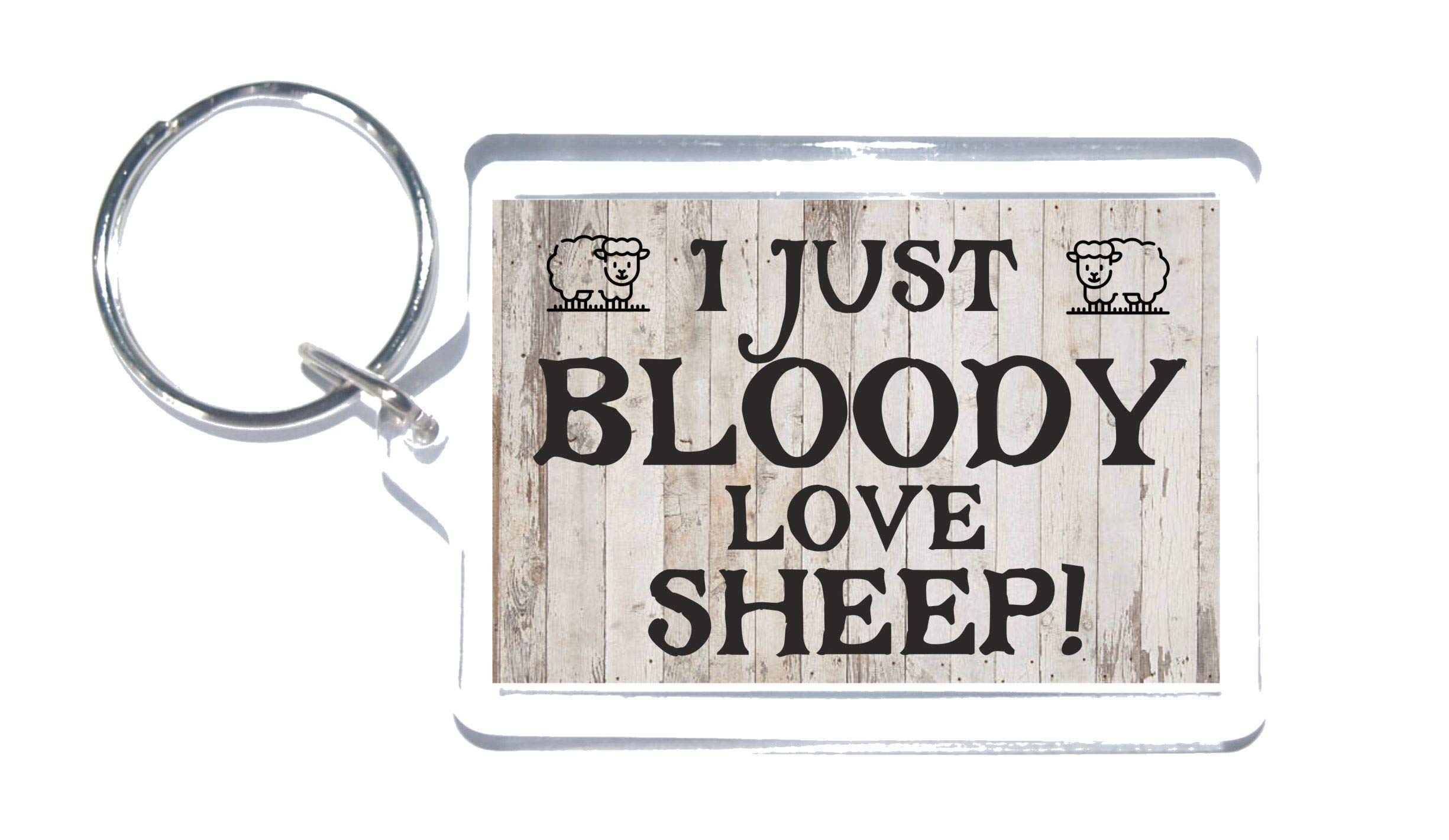 'Clare's Cosmetics' Fun Sheep Lover Gift - I Just Bloody Love Sheep - Novelty Keyring - Ideal Present