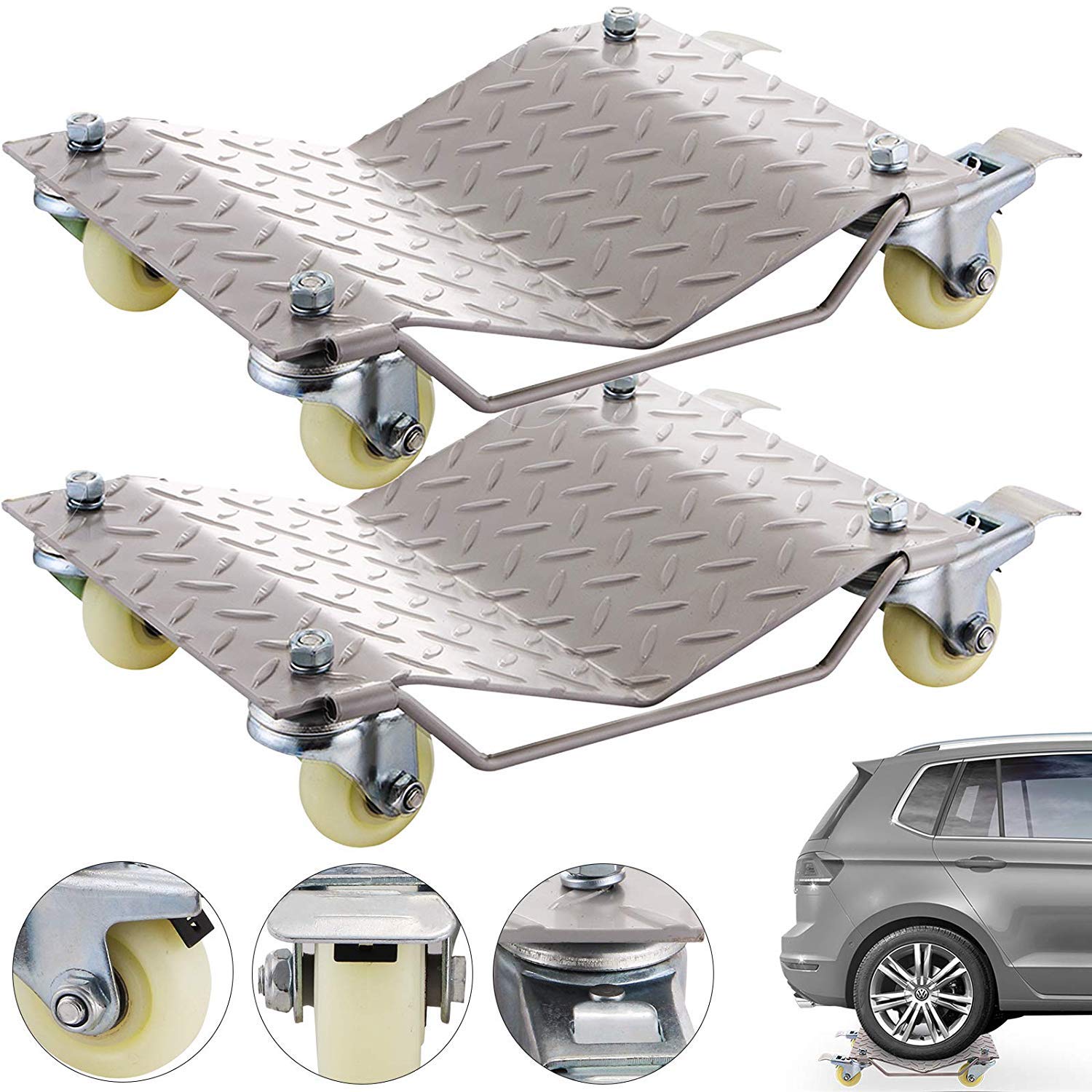 Mophorn Vehicle Positioning Wheel Dollies 680Kg Per Dolly 2Pcs Tire