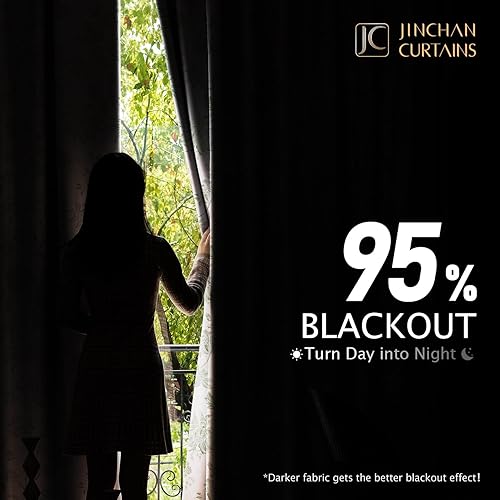 Miniatura 4 de jinchan Cortinas opacas florales para dormitorio, 63 pulgadas de largo, cortinas opacas con estampado de flores, pestañas traseras de campo francés,