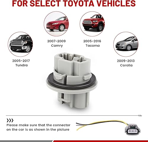 Miniatura 7 de RED WOLF Enchufe de luz de señal de giro delantero seleccionado para Toyota Tundra Tacoma Corolla Sequoia 2006-2019 Reemplazo de bombilla de señal