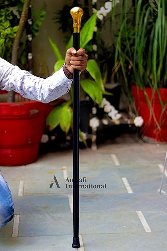 Miniatura 5 de AnNafi Réplica de Bat Masterson Bastones victorianos de defensa decorativa y bastones para hombres y mujeres  Mango de latón de estaño unisex Derby