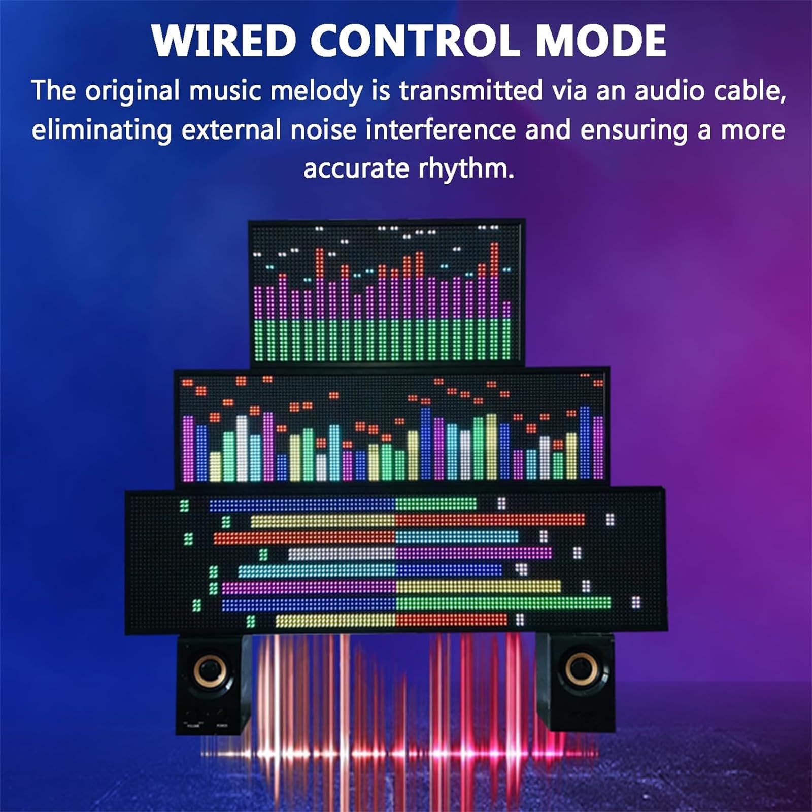 Analizzatore di spettro musicale a LED con telecomando wireless, doppio canale, microfono integrato per feste, studi, sale giochi