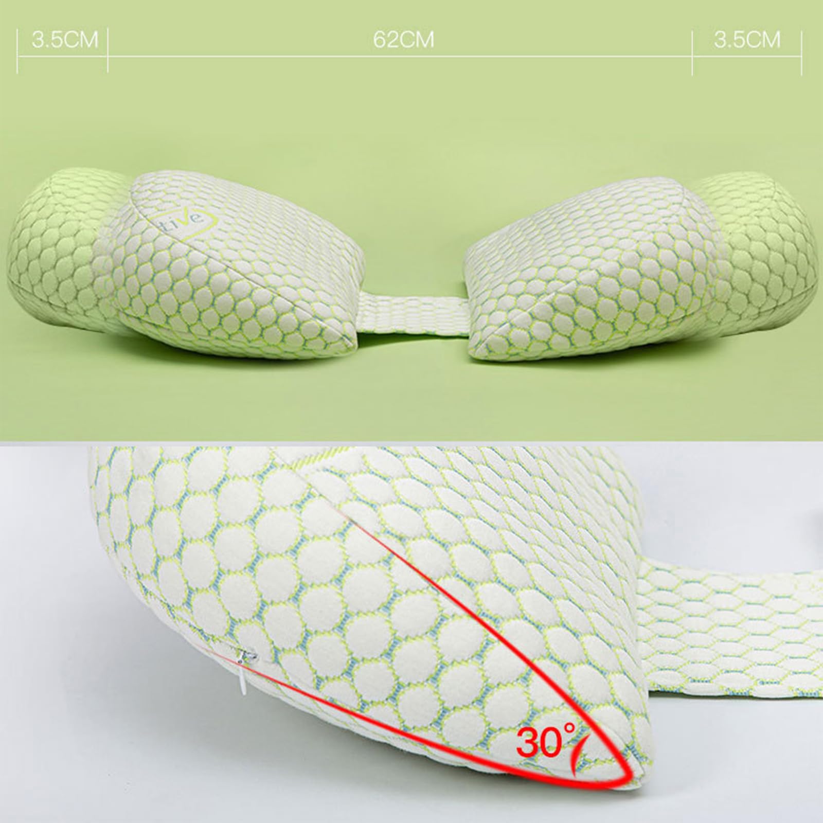 MEIION Cuscino ortopedico per dormire, 3D, traspirante, per alleviare la gravidanza, per dormire, multifunzionale, a forma di U