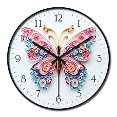 8 inch Vibrant Color Butterfly Pattern, Wall Mounted Clock, Analog Wall Clock Decorative Elegant photo 8 inch Vibrant Color Butterfly Pattern, Wall Mounted Clock, Analog Wall Clock Decorative Elegant