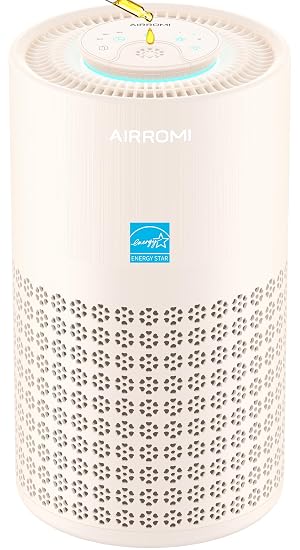 AIRROMI Air Purifier for Bedroom with A2001 Creamy Beige