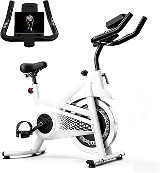 Exercise Bike Indoor Stationary Bike with Bluetooth Cycling Bicycle for Home Gym 300 lbs Weight Capacity Adjustable Seat/Handlebar for Office Cardio Workout