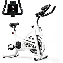 Exercise Bike Indoor Stationary Bike with Bluetooth Cycling Bicycle for Home Gym 300 lbs Weight Capacity Adjustable Seat/Handlebar for Office Cardio Workout