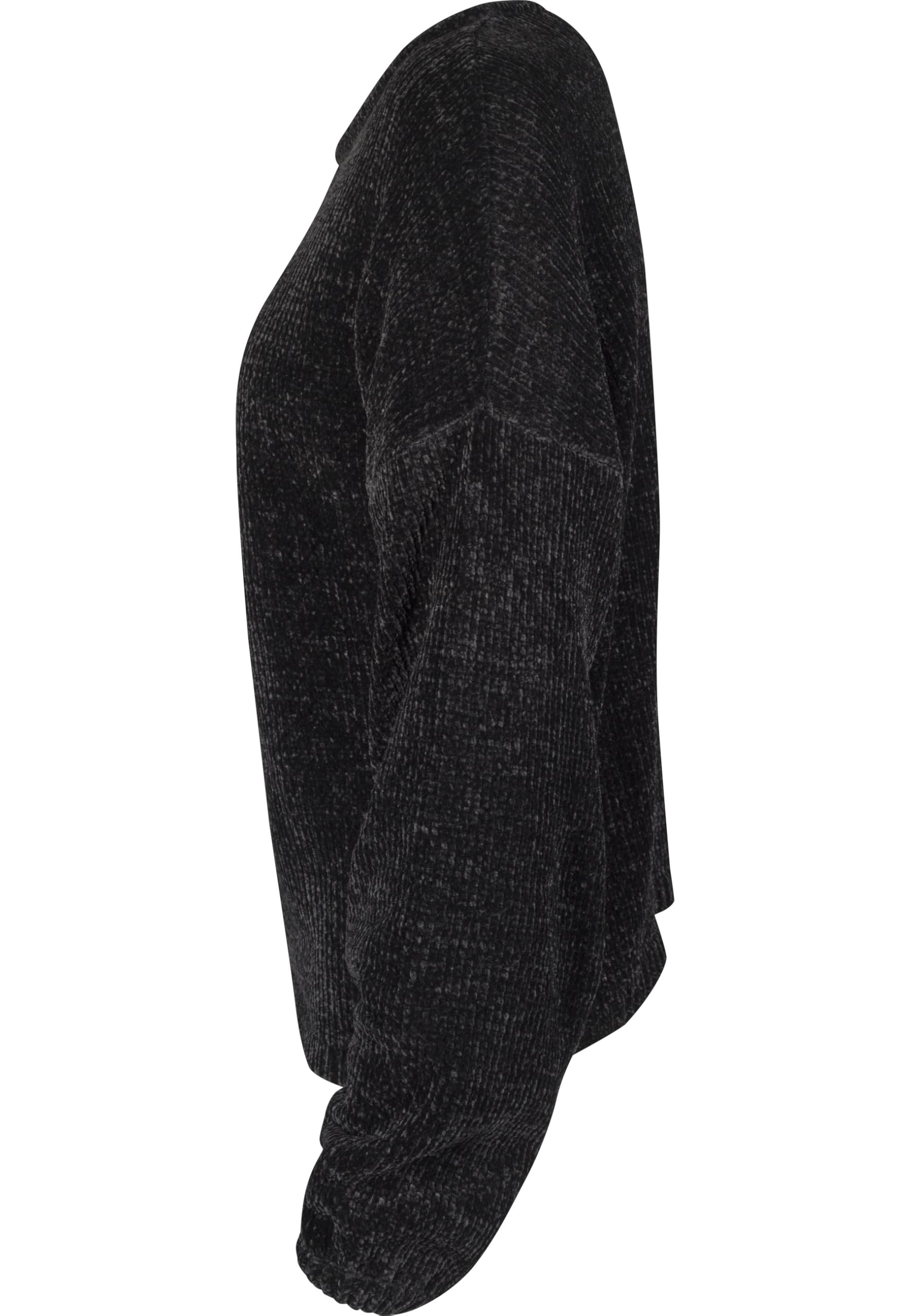Urban Classics Damska bluza szenilowa oversize, bluza, czarny (Black 00007), S