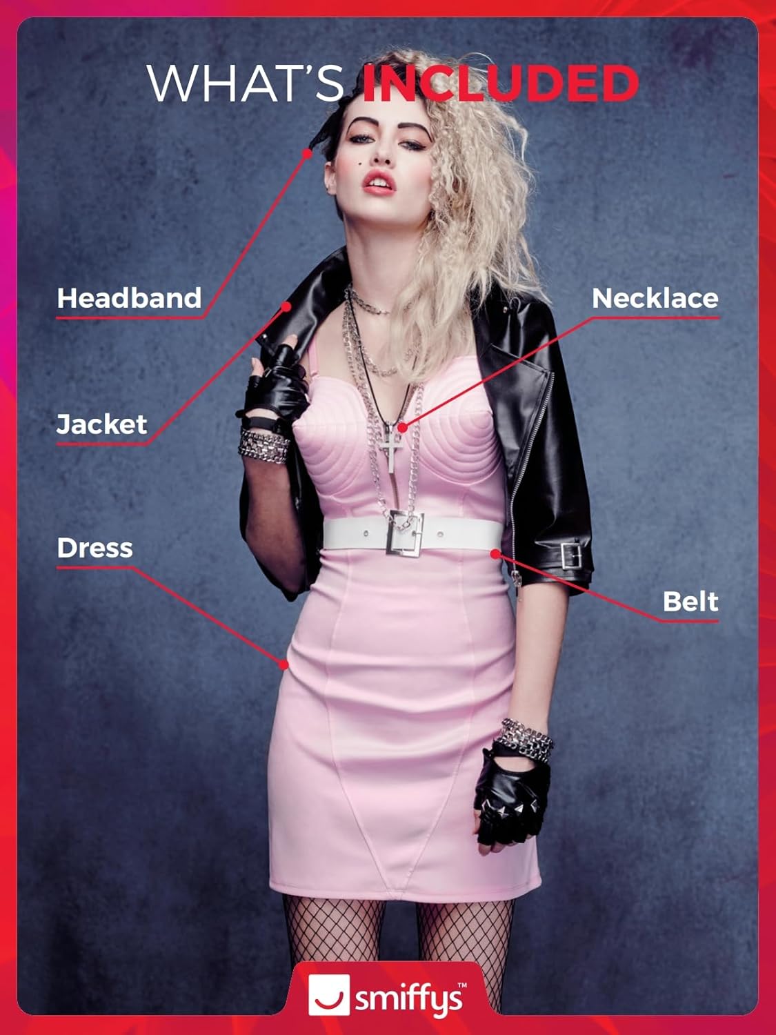 Smiffys womens Fever 80s Rocker Diva Costume - Image 4