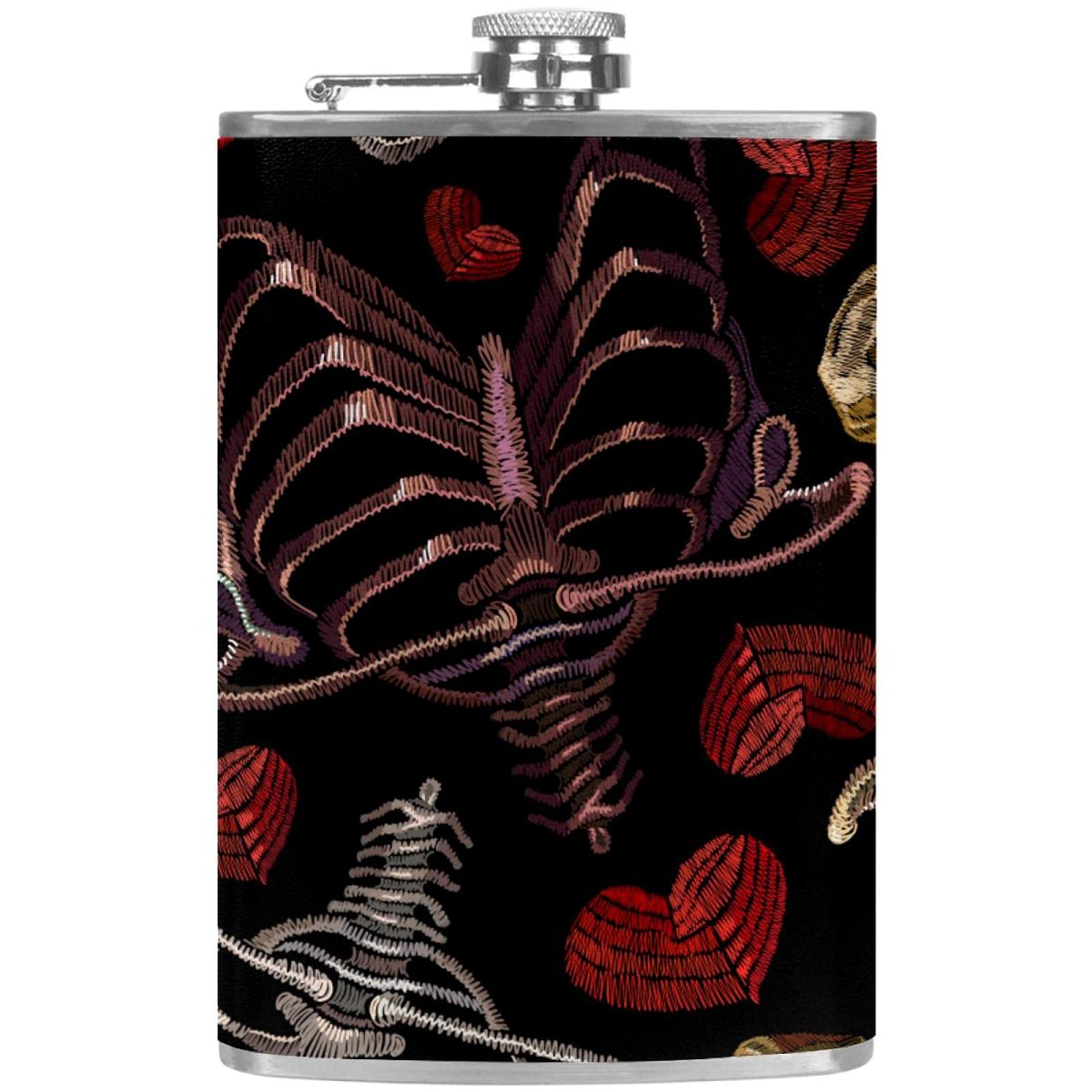 Petite flasque pour liqueur et squelette : le cadeau original pour homme et femme