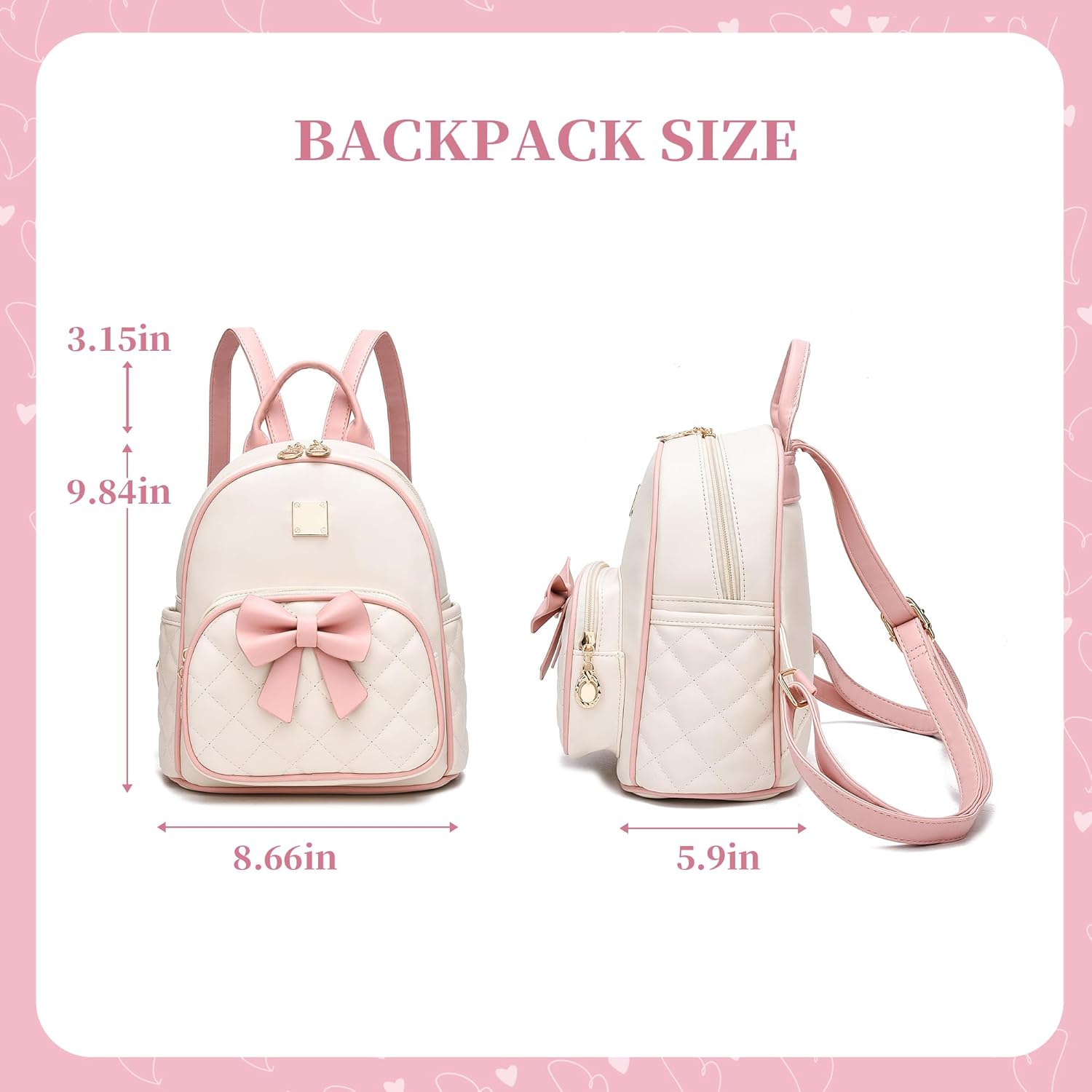 Mini Backpack for Girls Cute Bow Backpack Leather Small Backpack Purse for Women Teen Girl Gifts Trendy Stuff for Kids Pink - Image 6