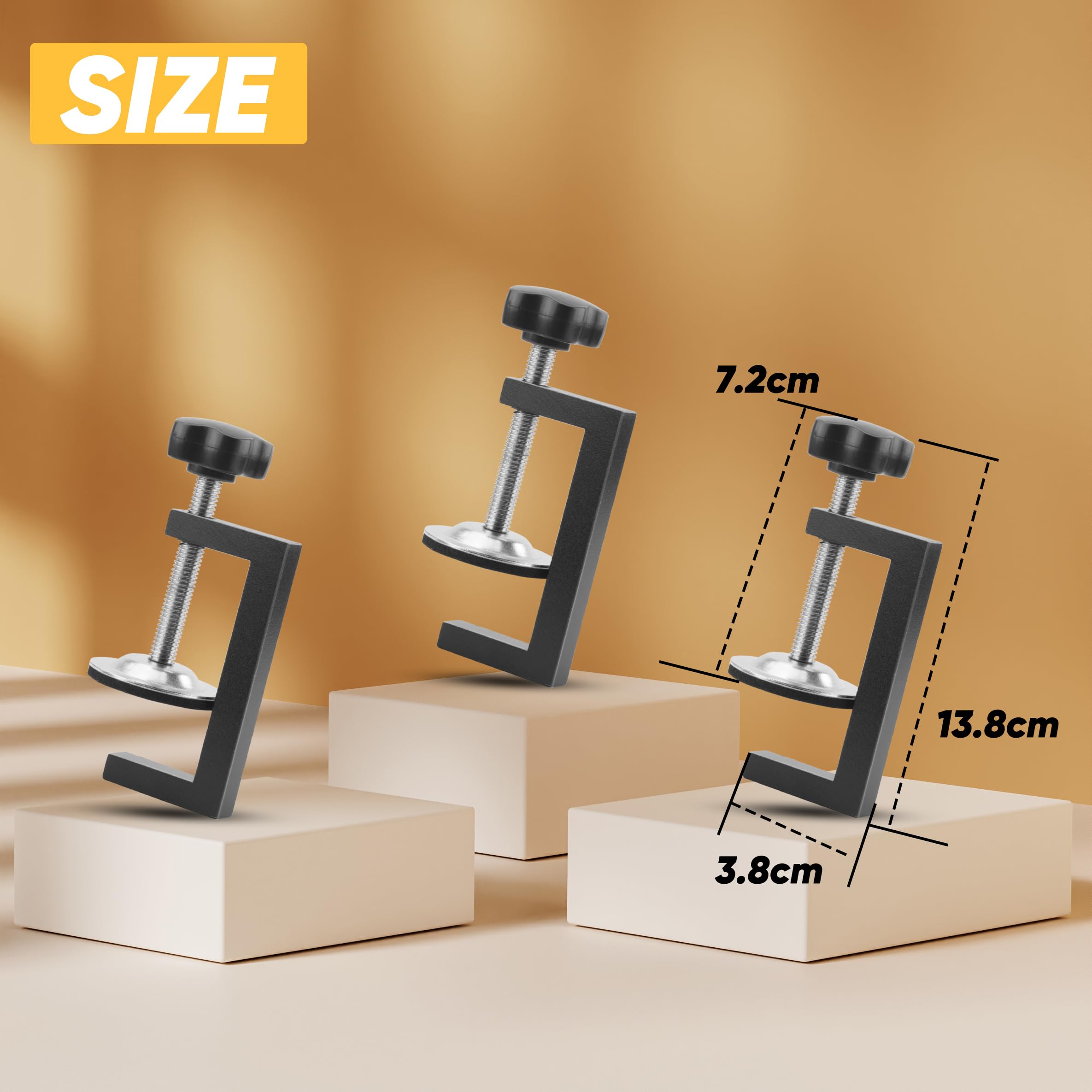 C-Klemme Set 4-tlg - Verstellbare Schraubzwingen 10-57mm | Für Holz- & Metallarbeiten | Schwarz
