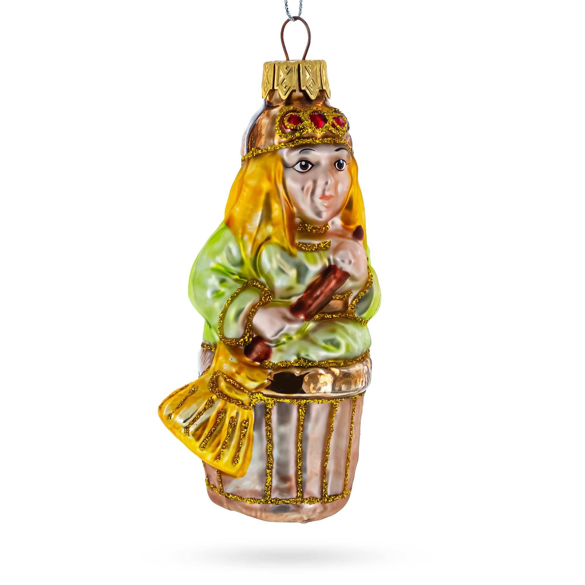 BestPysanky Baba Yaga ornements de luxe en verre soufflé bouche